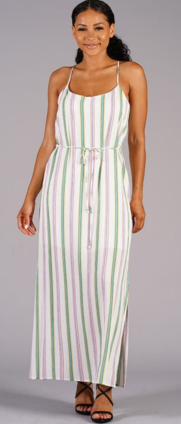 Summer Striped Maxi Dress
