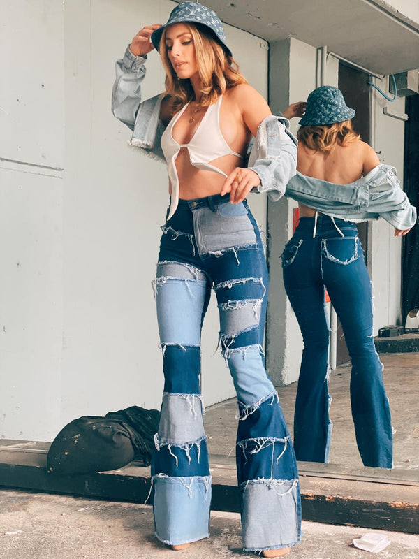 Breaking Barriers Patchwork Jeans